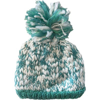 Women's Hand Knitted Daisy Pattern Winter Hat Headband Mittens Set with Pom Pom in Red Green Pink for Outdoor Activities and Holiday Gifts by Sock Stack HAT / GREEN Hats