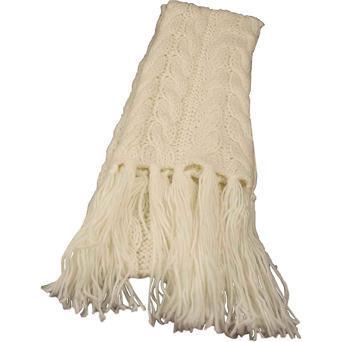 Women's Hand-Knitted Winter Hat Scarf and Hand Warmer Set with Inga Button Design Luxurious Acrylic Adjustable Fit Elegant Brown and Cream by Sock Stack SCARF / CREAM Hats