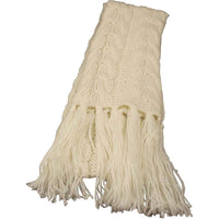 Women's Hand-Knitted Winter Hat Scarf and Hand Warmer Set with Inga Button Design Luxurious Acrylic Adjustable Fit Elegant Brown and Cream by Sock Stack SCARF / CREAM Hats
