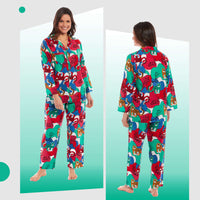 Women's Jaguar Jungle Leopard Print Long Pyjama Set Button Up Soft Breathable Viscose Loungewear Sleepwear Relaxing PJ Set by Daisy Dreamer Pyjamas
