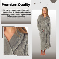 Women's Luxury  Waffle Fleece Robe Soft Warm Long Dressing Gown with Belt and Pockets Loungewear by Daisy Dreamer Robe