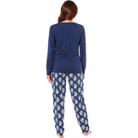 Women's Navy Tiger Print Polar Fleece Pyjama Set Soft Comfortable Loungewear Long Sleeve Top Elasticated Bottoms Stylish Gift Nightwear by Daisy Dreamer Pyjamas