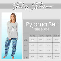 Women's Penguin Thermal Fleece Pyjamas Set Soft Warm Winter PJs Animal Print Loungewear Sleepwear Long Sleeve Top and Bottom by Daisy Dreamer Pyjamas