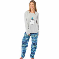 Women's Penguin Thermal Fleece Pyjamas Set Soft Warm Winter PJs Animal Print Loungewear Sleepwear Long Sleeve Top and Bottom by Daisy Dreamer SMALL | 8-10 / PENGUIN Pyjamas