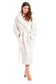 Women's Snuggle Fleece Touch Hooded Robe Luxurious Soft Loungewear Cosy Durable Dressing Gown UK Sizes 8-22 Green Grey Pink Green by Daisy Dreamer CREAM / 8-10 Robe