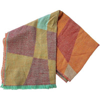 Women's Soft Woven Winter Scarves Lightweight Cozy Acrylic Wraps in Vibrant Orange Yellow Multi and Purple Red Multi by Sock Stack ORANGE/YELLOW Scarves