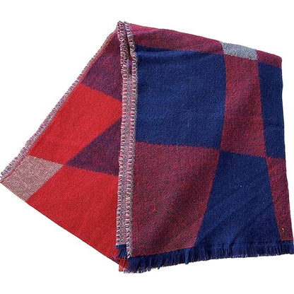 Women's Soft Woven Winter Scarves Lightweight Cozy Acrylic Wraps in Vibrant Orange Yellow Multi and Purple Red Multi by Sock Stack PURPLE/RED Scarves