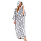 Women's Super Soft Oversized Hooded Poncho Blanket with Stars & Polka Dot Design for Indoor & Outdoor Use by Daisy Dreamer GREY STARS Hooded Blanket