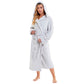Women's Super Soft Plush Fleece Faux Fur Hooded Robe Luxurious Loungewear Bathrobe for Spa Hotel Home Pink Grey Sizes S-XL by Daisy Dreamer GREY / S Robe
