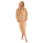 Women's Super Soft Plush Fleece Hooded Bathrobe Fluffy Velvet Loungewear Long Sleeve Cosy Winter Dressing Gown Spa Essential by Daisy Dreamer GOLD / S Robe