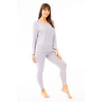 Women's Thermal Long Sleeve Top and Pants Set Winter Base Layers Warm Insulating Cotton Rich Fabric Sizes S to XXL Multiple Colors by Heatwave Thermalwear Thermal Underwear