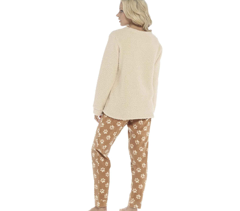 Pyjama Stack Daisy Dreamer Women's Pyjama Set Ultra Soft Fleece Dog Snuggle ...