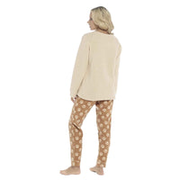 Women's Ultra-Soft Fleece Dog Snuggle Pyjama Set with Elasticated Patterned Pants Cozy Long Sleeve Top Winter Loungewear Sleepwear UK Sizes 8-22 by Daisy Dreamer Pyjamas
