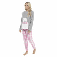 Women's Ultra-Soft Fleece Pyjama Set Cozy Polar Bear Print Long Sleeve Top and Elasticated Bottoms Warm Winter Nightwear by Daisy Dreamer Pyjamas