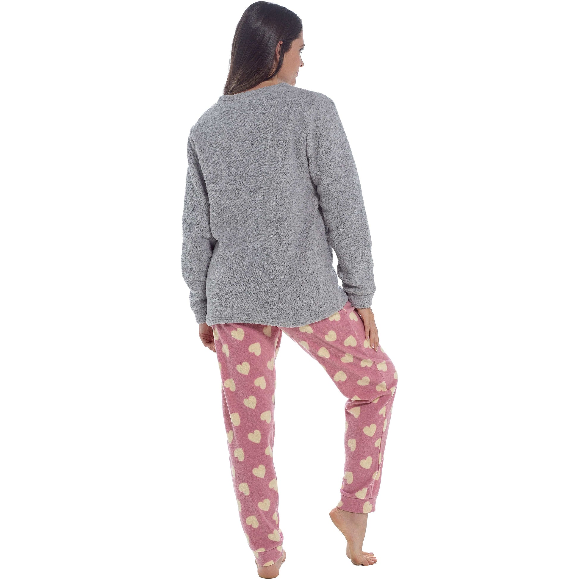 Women's Ultra-Soft Fox Snuggle Fleece Pyjama Set with Long Sleeve Top and Elasticated Bottoms for Lounging and Sleepwear by Daisy Dreamer Pyjamas