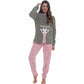 Women's Ultra-Soft Giraffe Snuggle Fleece Pyjama Set with Long Sleeve Top and Elasticated Bottoms for Lounging and Sleepwear by Daisy Dreamer Pyjamas