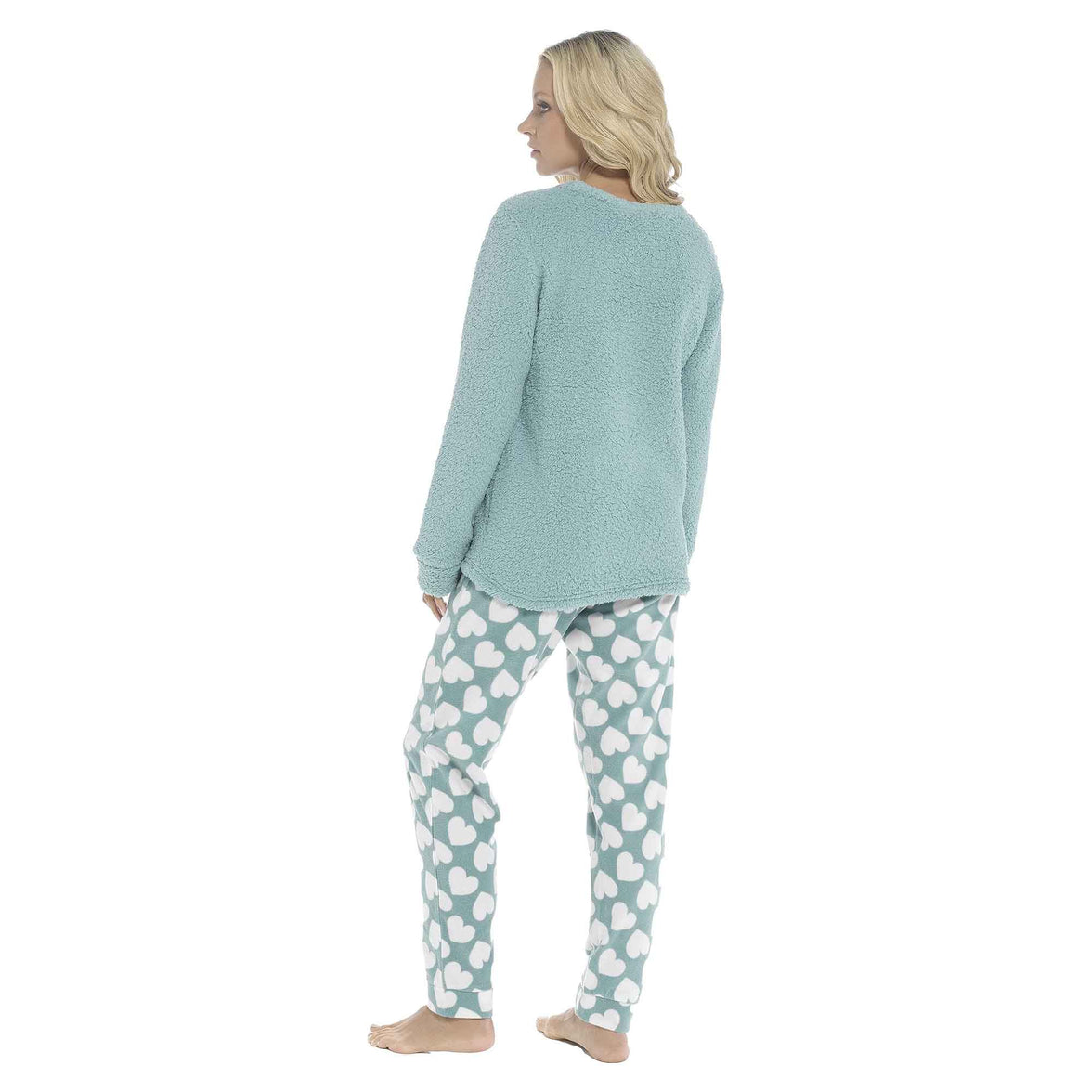 Women's Ultra-Soft Panda Snuggle Fleece Pyjama Set with Long Sleeve Top and Elasticated Bottoms for Lounging and Sleepwear by Daisy Dreamer Pyjamas