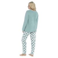 Women's Ultra-Soft Panda Snuggle Fleece Pyjama Set with Long Sleeve Top and Elasticated Bottoms for Lounging and Sleepwear by Daisy Dreamer Pyjamas