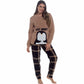 Women's Ultra-Soft Penguin Snuggle Fleece Pyjama Set with Long Sleeve Top and Elasticated Bottoms for Lounging and Sleepwear by Daisy Dreamer Pyjamas