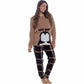 Women's Ultra-Soft Penguin Snuggle Fleece Pyjama Set with Long Sleeve Top and Elasticated Bottoms for Lounging and Sleepwear by Daisy Dreamer Pyjamas