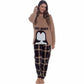 Women's Ultra-Soft Penguin Snuggle Fleece Pyjama Set with Long Sleeve Top and Elasticated Bottoms for Lounging and Sleepwear by Daisy Dreamer Pyjamas