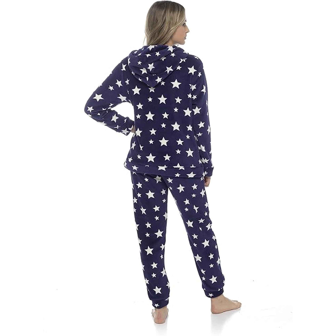 Women's Ultra-Soft Plush Fleece Hooded Pyjama Set with Star Design Cozy Nightwear Stretchable Loungewear Ideal Gift Multiple Sizes and Colors by Daisy Dreamer Pyjamas