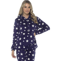 Women's Ultra-Soft Plush Fleece Hooded Pyjama Set with Star Design Cozy Nightwear Stretchable Loungewear Ideal Gift Multiple Sizes and Colors by Daisy Dreamer Pyjamas