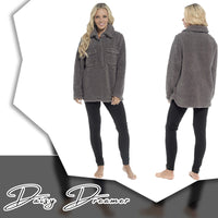 Women's Ultra-Soft Sherpa Lounge Set Long Sleeve Top and Leggings with Double Pockets Cozy Pajamas for Chilly Days Multiple Sizes Daisy Dreamer Pyjamas