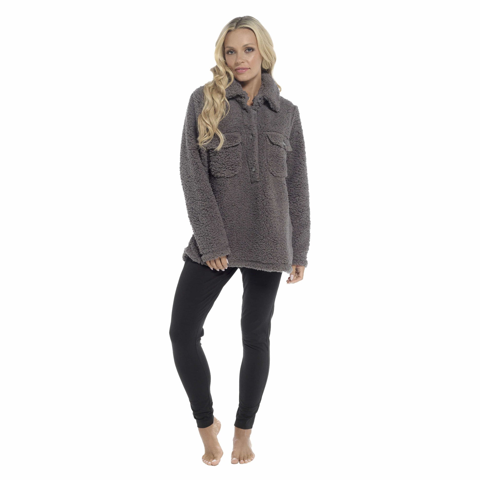 Women's Ultra-Soft Sherpa Lounge Set Long Sleeve Top and Leggings with Double Pockets Cozy Pajamas for Chilly Days Multiple Sizes Daisy Dreamer Pyjamas