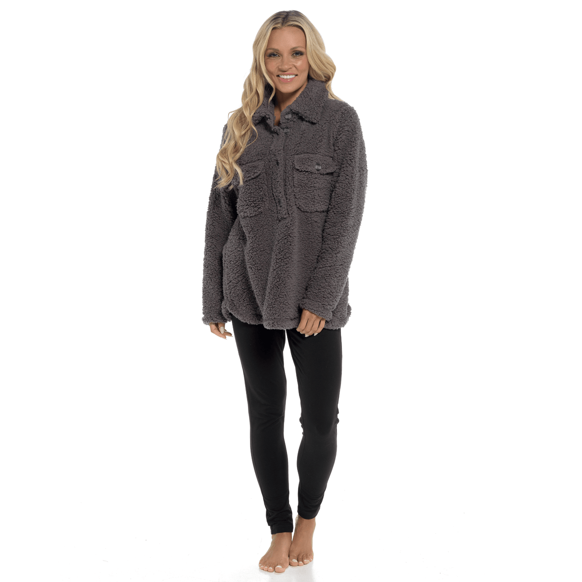 Women's Ultra-Soft Sherpa Lounge Set Long Sleeve Top and Leggings with Double Pockets Cozy Pajamas for Chilly Days Multiple Sizes Daisy Dreamer Pyjamas