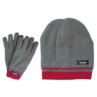 Women's Winter Hat and Gloves Set with 3M Thinsulate Insulation and Stylish Stripe Design in Multiple Colors for Warmth and Comfort by Sock Stack GREY/PINK Hats
