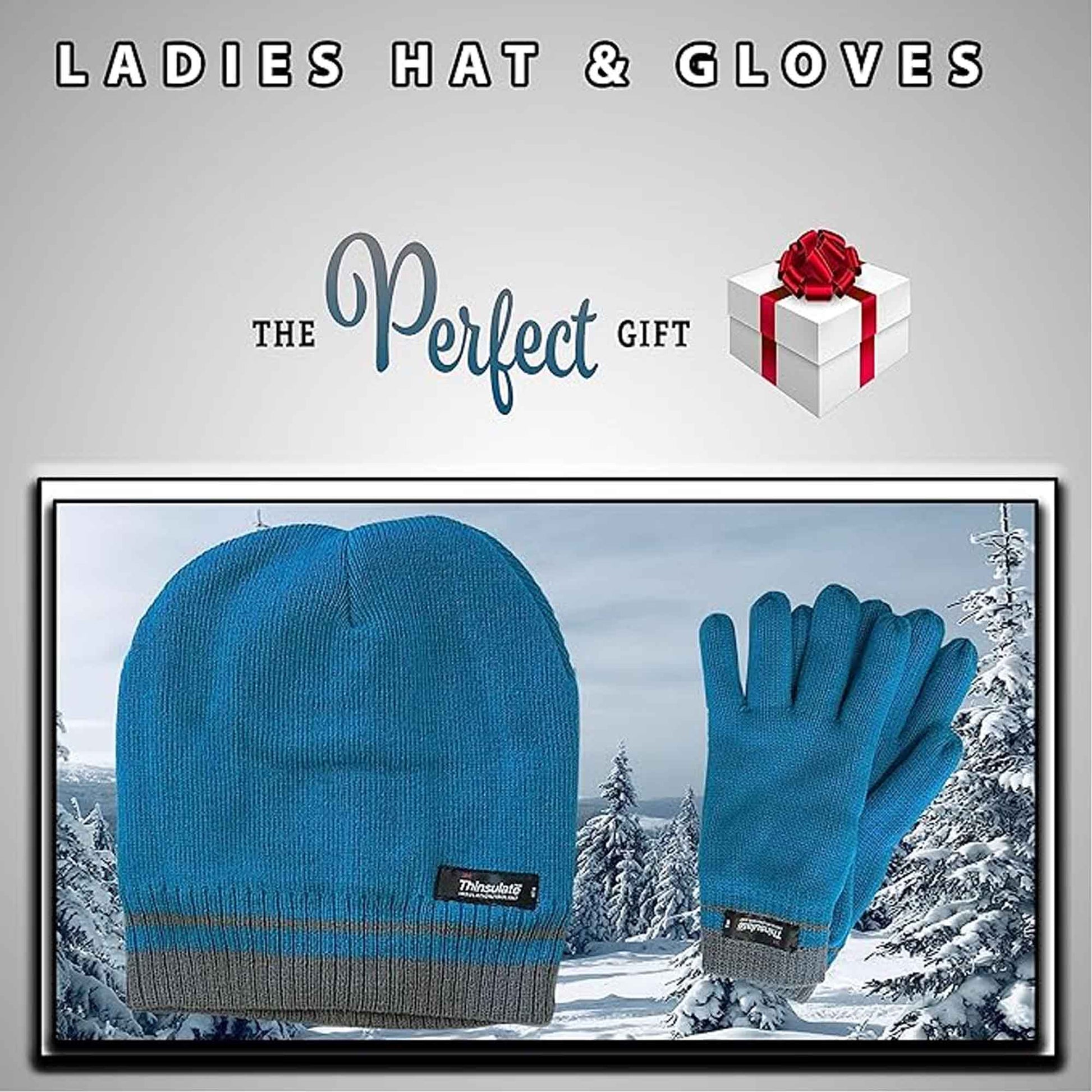 Women's Winter Hat and Gloves Set with 3M Thinsulate Insulation and Stylish Stripe Design in Multiple Colors for Warmth and Comfort by Sock Stack Hats