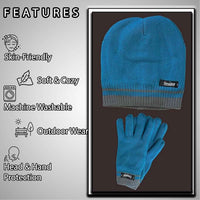 Women's Winter Hat and Gloves Set with 3M Thinsulate Insulation and Stylish Stripe Design in Multiple Colors for Warmth and Comfort by Sock Stack Hats