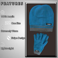 Women's Winter Hat and Gloves Set with 3M Thinsulate Insulation and Stylish Stripe Design in Multiple Colors for Warmth and Comfort by Sock Stack Hats