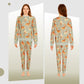 Womens Printed Fleece Pyjama Set Soft & Warm Sleepwear Loungewear Nightwear Long Sleeve Top Ladies Animal Print Pjs by Daisy Dreamer Pyjama set
