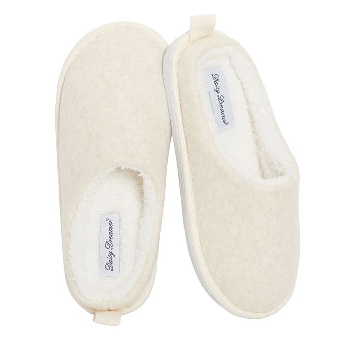 Womens Slippers Slip On Soft Mules with Memory Foam Warm Lined Indoor House Shoes Non Slip Sole Ladies Slipper Pair by Daisy Dreamer Oatmeal / 3 Slippers