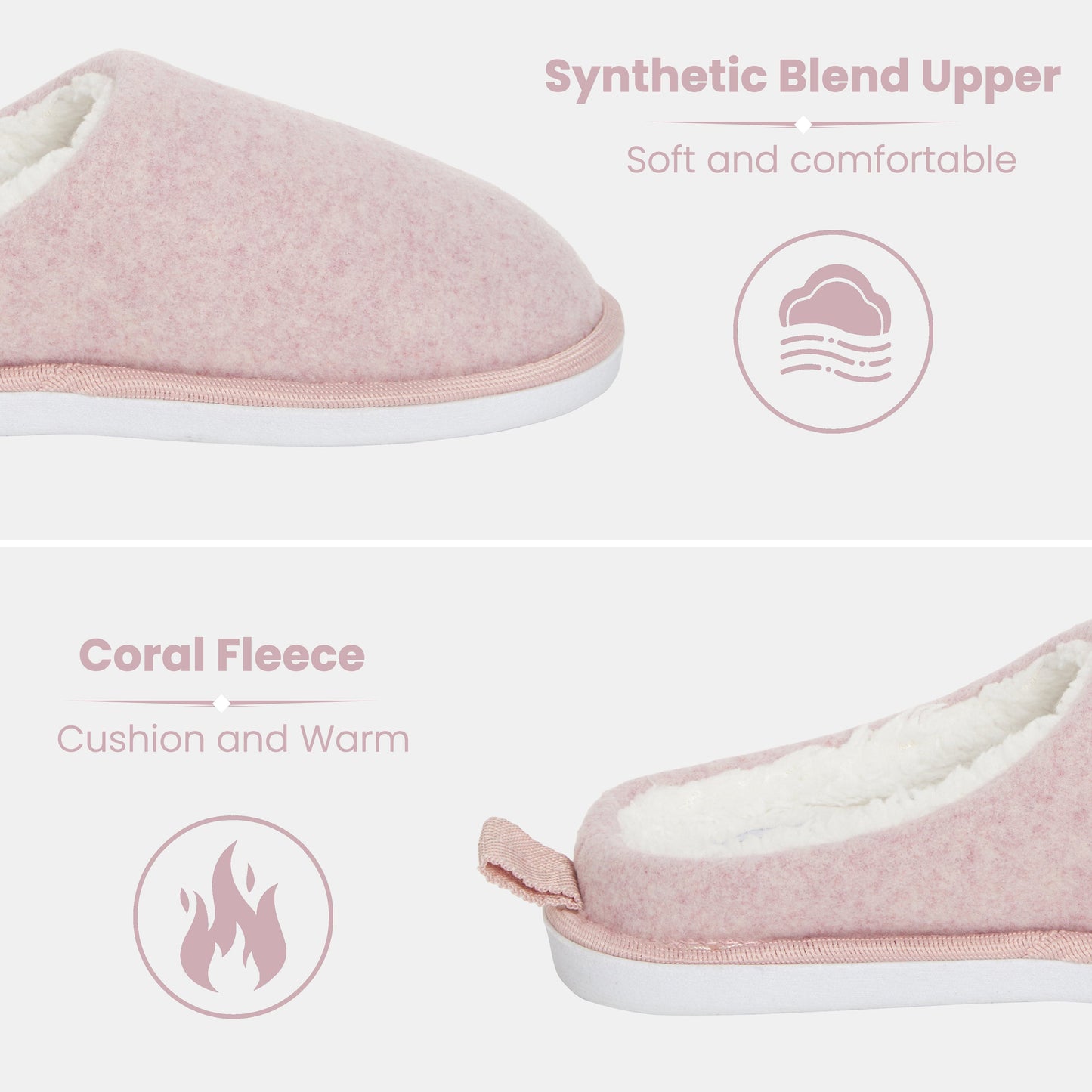 Womens Slippers Slip On Soft Mules with Memory Foam Warm Lined Indoor House Shoes Non Slip Sole Ladies Slipper Pair by Daisy Dreamer Slippers