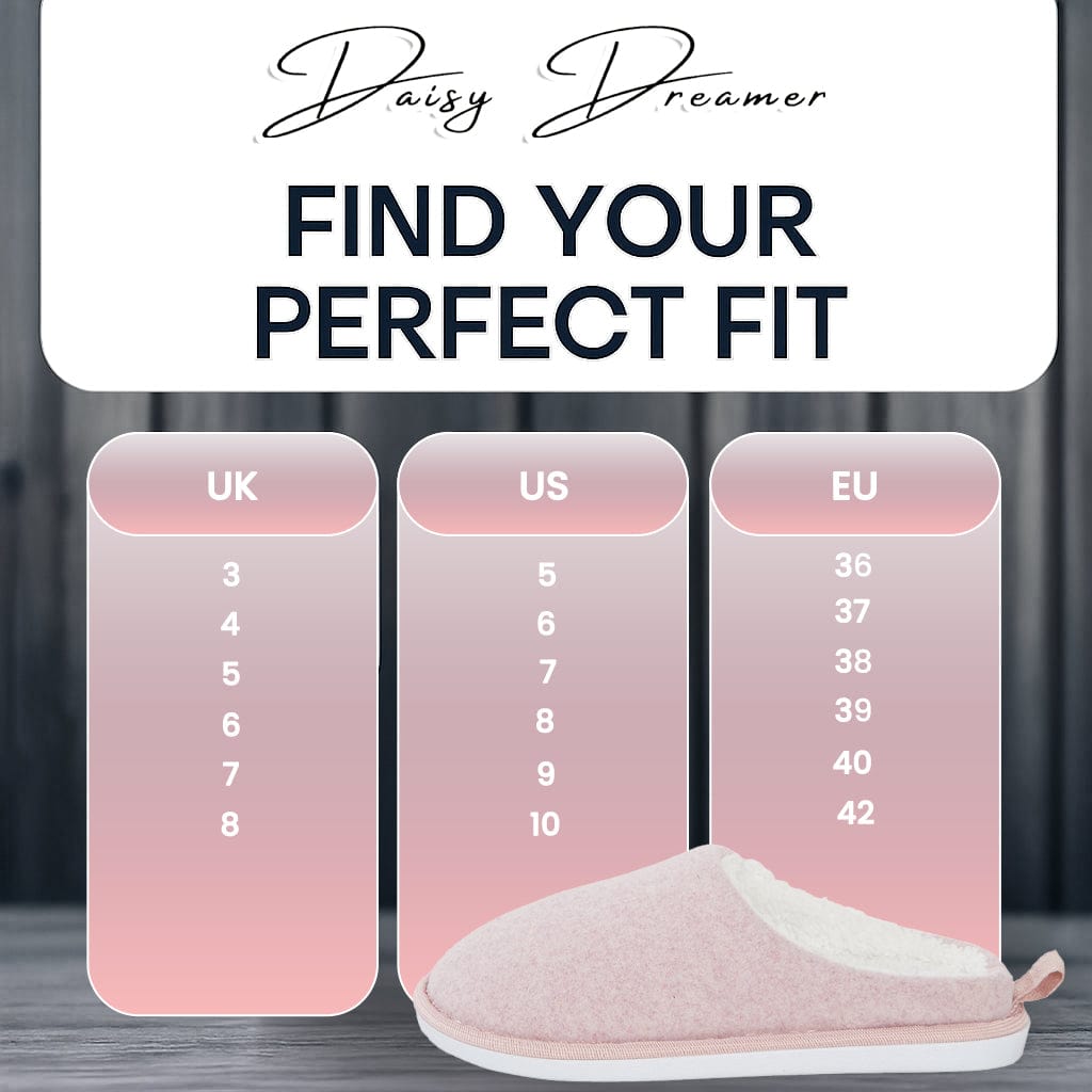 Womens Slippers Slip On Soft Mules with Memory Foam Warm Lined Indoor House Shoes Non Slip Sole Ladies Slipper Pair by Daisy Dreamer Slippers