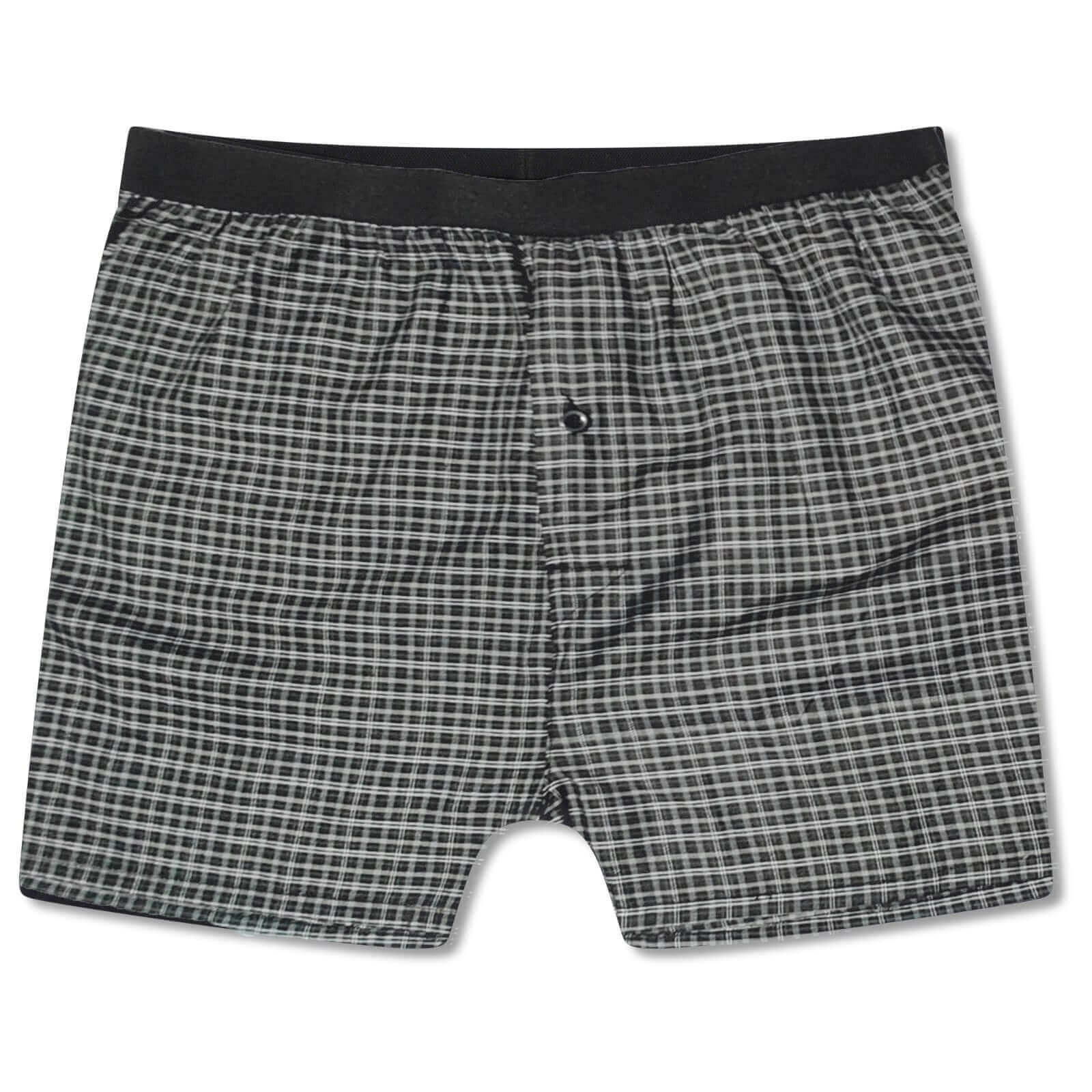 Pack Of 6 Men's Woven Boxers, Loose Fit Boxershorts, Comfort Waistband Underwear (MB02). Buy now for £8.00. A Boxer Shorts by Sock Stack. black, blue, boxer shorts, check, classic boxers, comfortable, cotton, cotton blend, grey, marl grey, mens, navy, red
