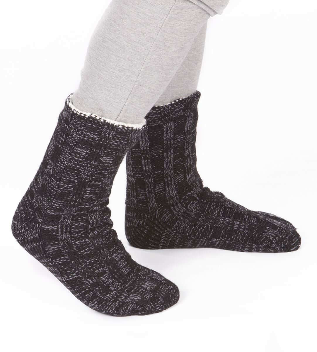 Men's Chunky Lounge Slipper Socks Non-Skid Gripper Winter Socks Gift, 4.9 TOG. Buy now for £8.00. A Socks by Sock Stack. 6-11, acrylic, athletics, black, black fair isle, boot, boys, camping, christmas, chunky lounge, comfortable, cosy, gift, grey, home,