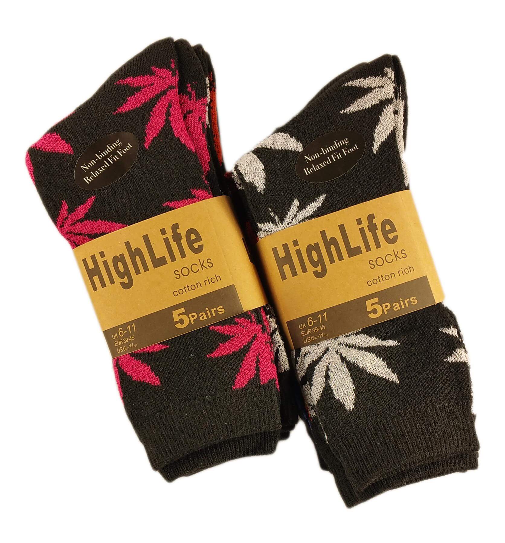 10 Pairs Ganja Leaf Weed Comfort Fit Socks Ultra-Smooth Flat Toe Seam Cotton-Rich Assorted Styles UK 6-11 EUR 39-45 by Sock Stack. Buy now for £7.00.