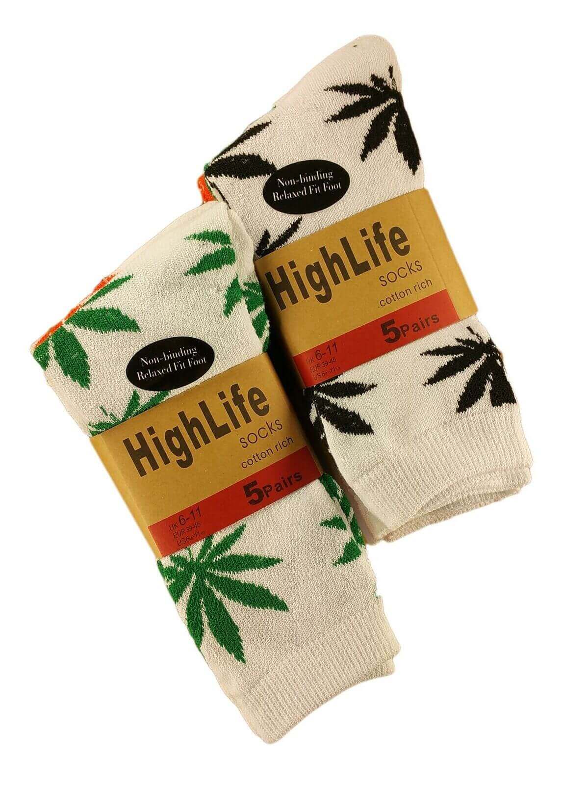 10 Pairs Ganja Leaf Weed Comfort Fit Socks Ultra-Smooth Flat Toe Seam Cotton-Rich Assorted Styles UK 6-11 EUR 39-45 by Sock Stack. Buy now for £7.00.