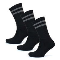 10 Pairs Men's Cotton Rich Striped Sport Socks Moisture-Wicking Reinforced Heel Toe for Running Hiking Football Outdoor Black White Grey UK 6-11 by Sock Stack Socks