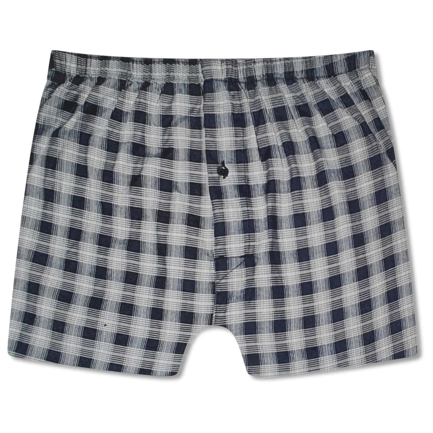 Pack Of 6 Men's Woven Boxers, Loose Fit Boxershorts, Comfort Waistband Underwear (MB01). Buy now for £8.00. A Boxer Shorts by Sock Stack. black, blue, boxer shorts, check, classic boxers, comfortable, cotton, cotton blend, elastic, grey, large, marl grey,
