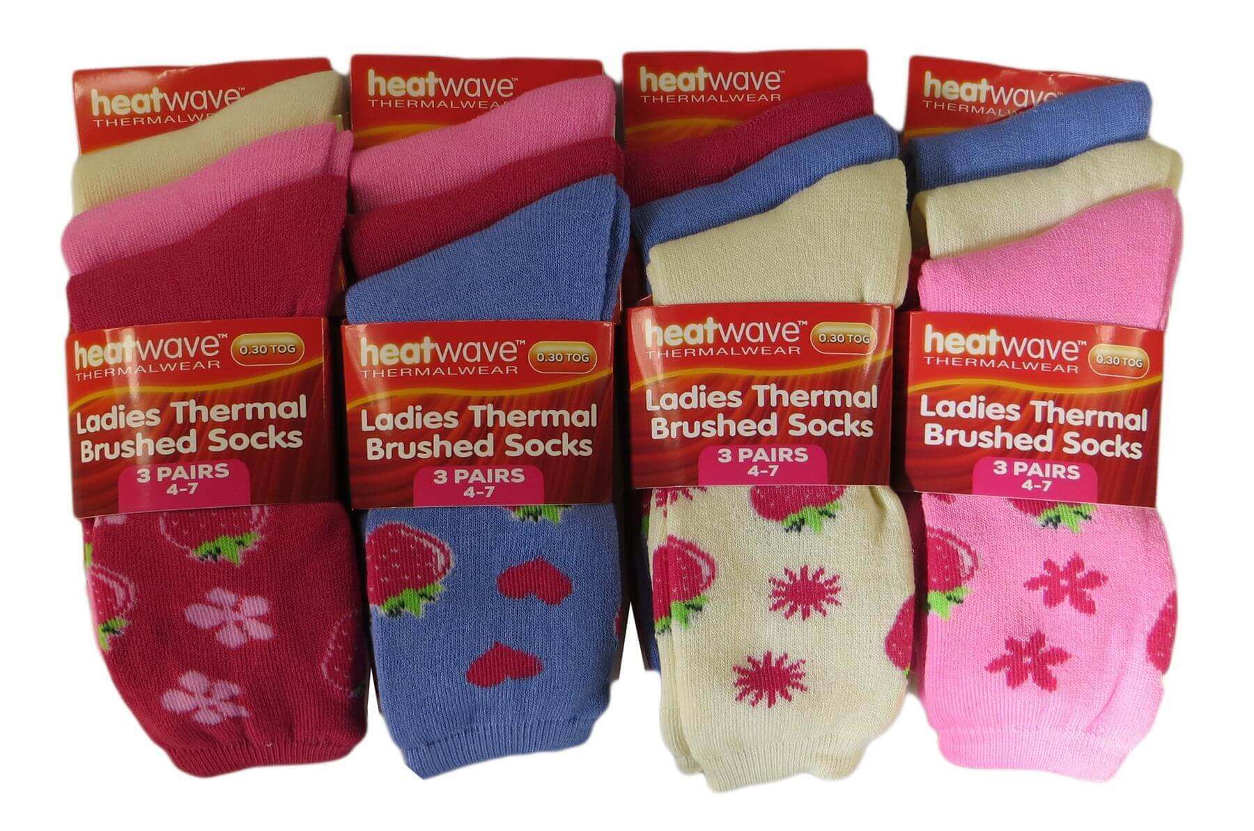 12 Pack Womens Thermal Winter Socks Extra Warm for Cold Weather High Insulation with 2.3 Tog Rating Perfect for Work Boots and Outdoor Activities by Heatwave Thermalwear. Buy now for £9.00.