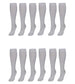 12 Pairs Girls Cotton Rich Long School Socks Durable Comfortable Breathable Sculpted Heels and Toes Sizes 9-12 12-3 4-6 Navy Grey Black White by Sock Stack. Buy now for £13.00.