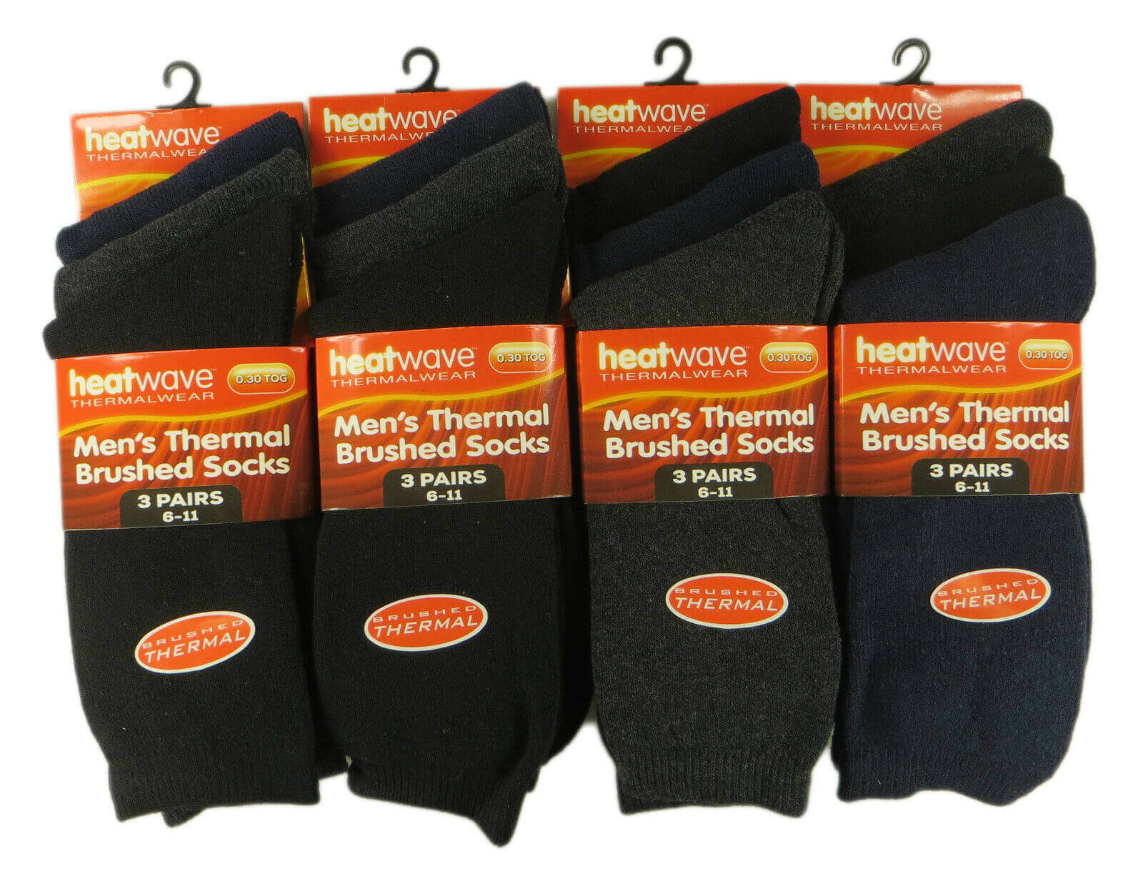 12 Pairs Mens Black Thermal Socks Warm Work Boot Socks Superior Insulation Cold Weather Double Brushed Advanced Knitting Technology Extra Warmth by Heatwave Thermalwear. Buy now for £10.00.