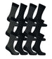 12 Pairs Men's Black Work Socks Comfort Fit with Combed Cotton Durable Construction Ultra-Smooth Flat Toe Seam Assorted Styles UK 6-11 by Sock Stack. Buy now for £8.00.