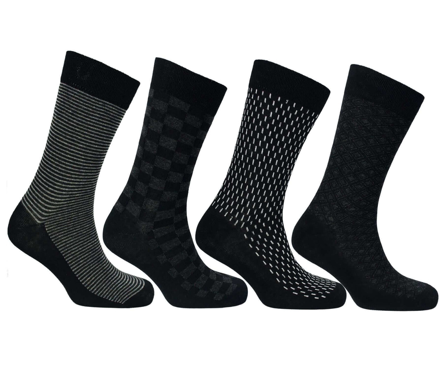 12 Pairs Men's Black Work Socks Comfort Fit with Combed Cotton Durable Construction Ultra-Smooth Flat Toe Seam Assorted Styles UK 6-11 by Sock Stack. Buy now for £8.00.