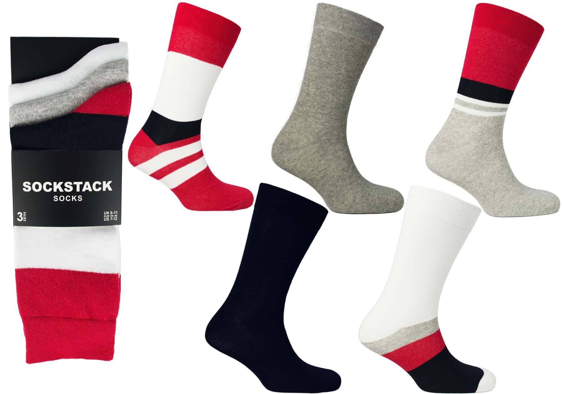 12 Pairs Men's Black Work Socks Comfort Fit with Combed Cotton Durable Construction Ultra-Smooth Flat Toe Seam Assorted Styles UK 6-11 by Sock Stack. Buy now for £8.00.